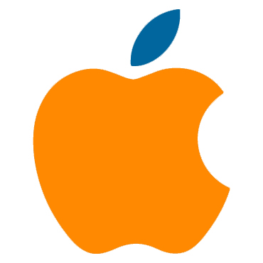 Apfel von IOS in orange und blau